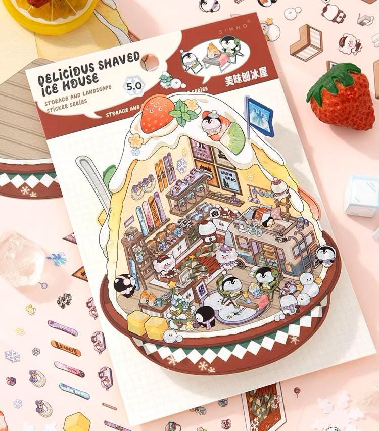 Stickers, Deco Stickers, sticker sheet, cute stationery, sticker pack, isometric stickers, sticker set, isometric room, kawaii aesthetic, relaxing, character, sticker scene, busy book